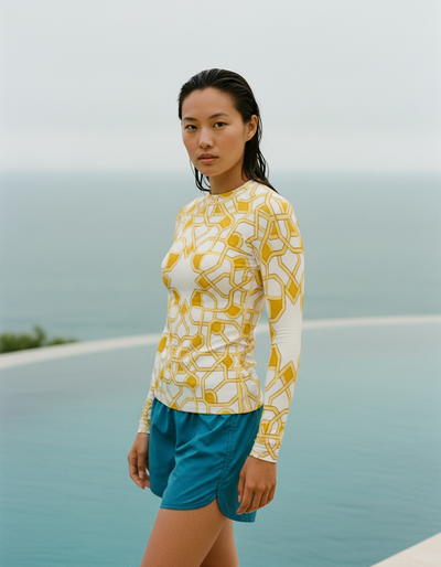 Women's Lemon Yellow Albaicín rash guard