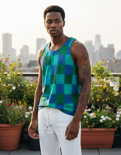 Men's Transformative Teal Pulse Tank Top tank top
