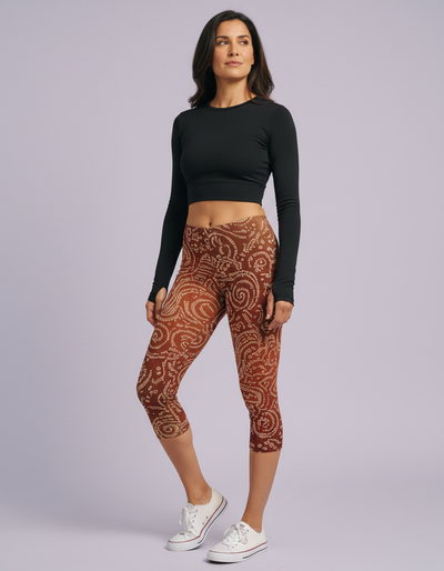 Burnt Sienna Pavitra Capri Leggings capri leggings