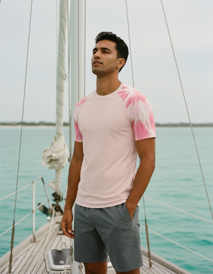Men's Millennial Pink Nebula men's short-sleeve rashguards