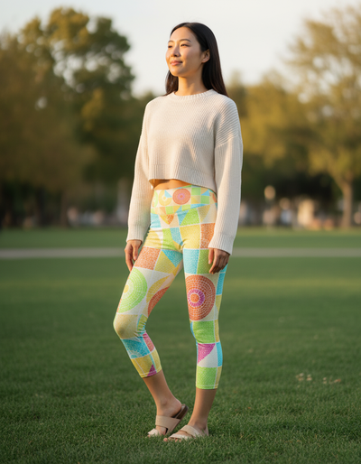 Lime Aura Capri Yoga Leggings capri yoga leggings