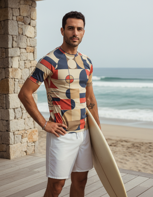 Art Deco men's short-sleeve rashguards — Dripper