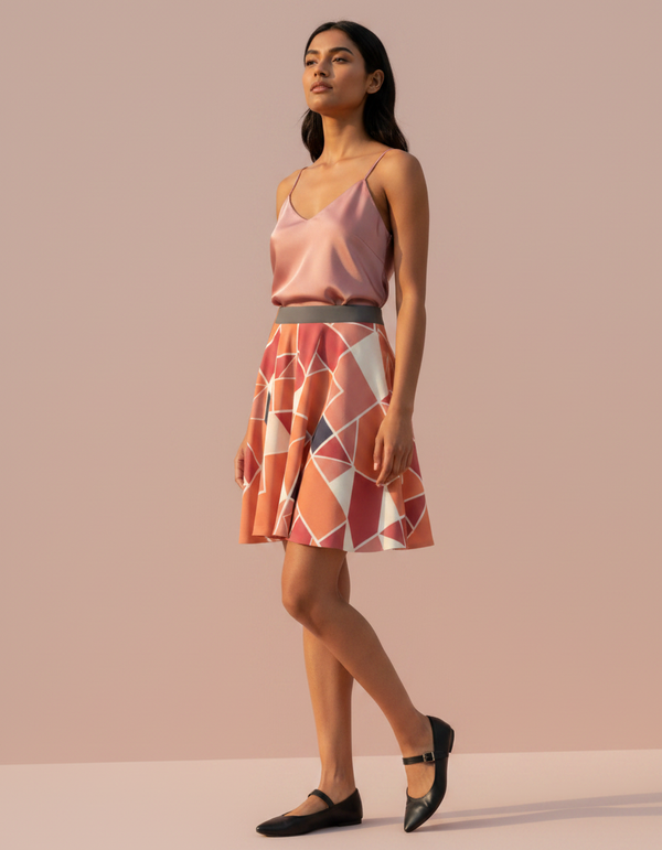 Vibrant Edge Kaleidoscope Skater Skirt