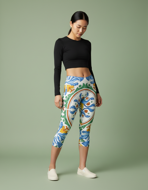 Women's Sicilian Maiolica Capri Leggings