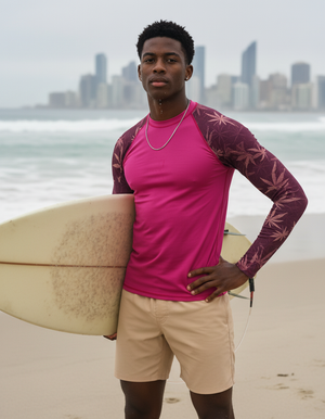 Electric Fuchsia Mizu Rash Guard Men's Rashguard — Dripper