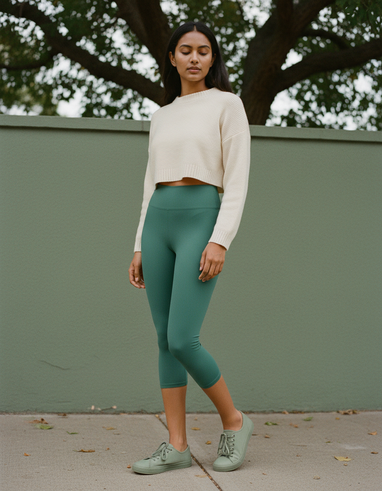 Tourmaline Leggings Capri Yoga Leggings — Dripper