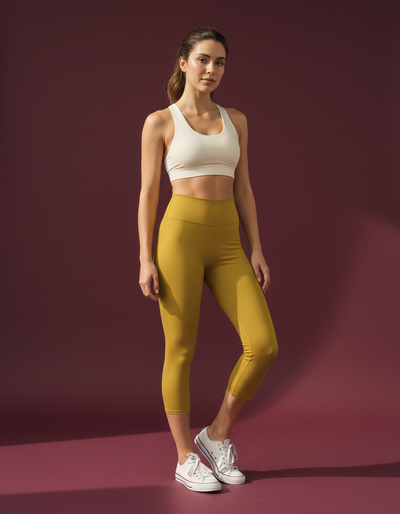 Gold Capri Yoga Leggings capri yoga leggings