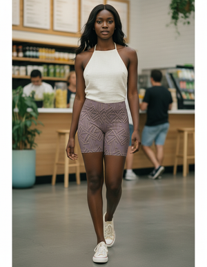 Women's Greek Key Short Shorts