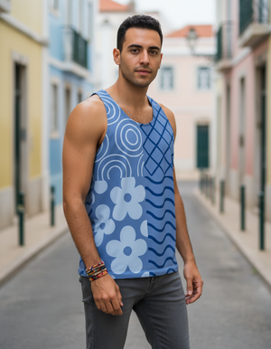 Men's Pink Graphic Patterns Tank Top