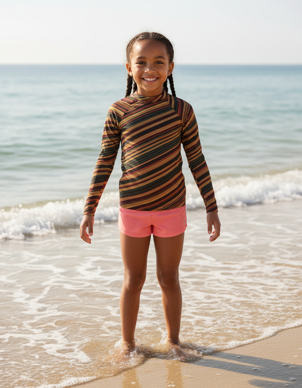 Kids Striped Rash Guard