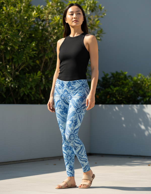 Women's Lisbon-Blue Azulejo Leggings