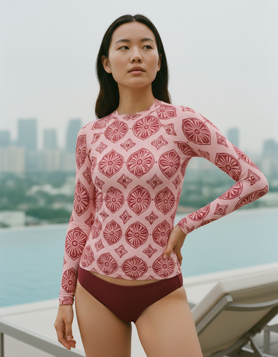 Women's Millennial Pink Yuki rash guard