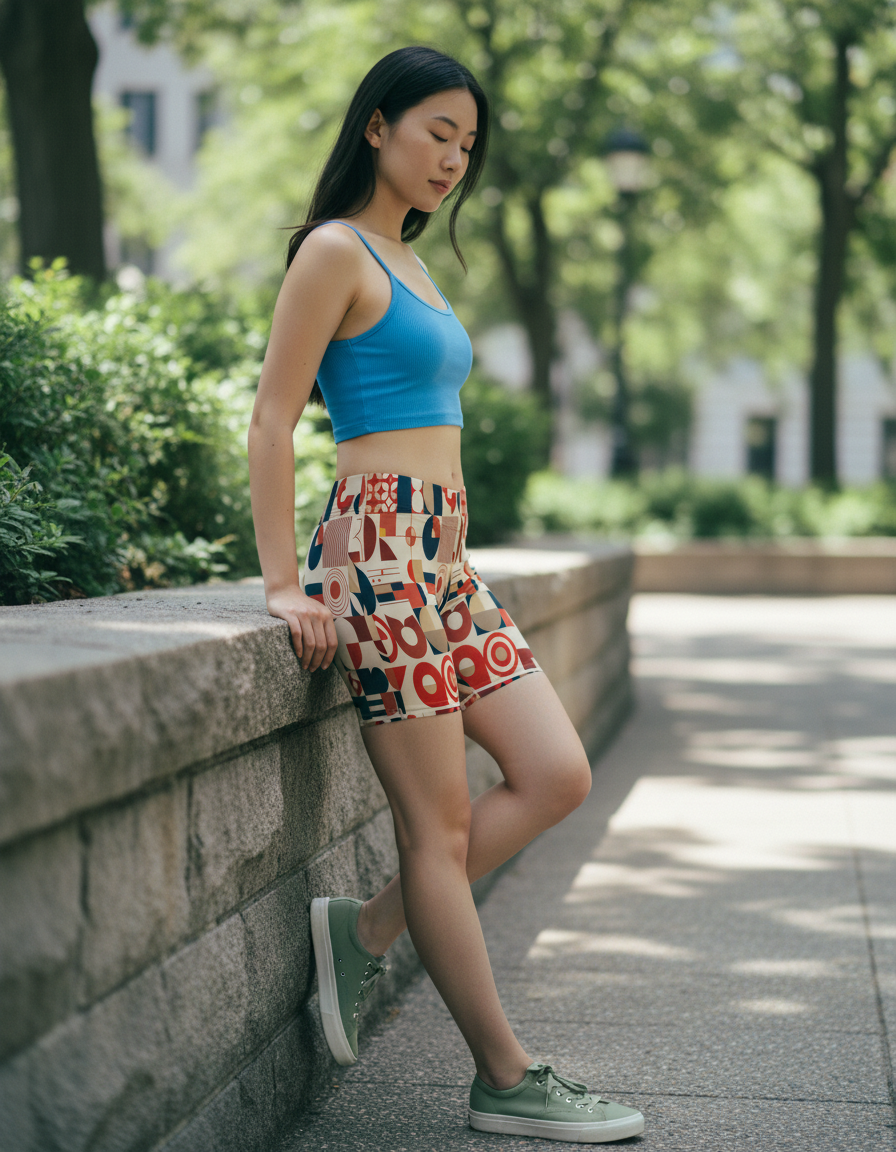 Fiery Red Form women's short shorts