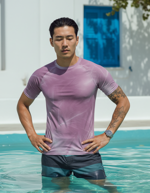 Men's Burnished Lilac Frost men's short-sleeve rashguards