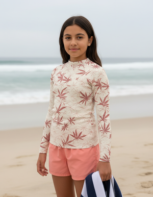 Dusty Rose Mizu Youth Rash Guard Youth Rash Guard — Dripper