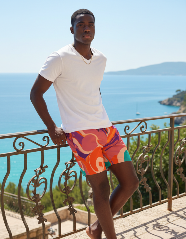 Psychedelic Collection men's swim trunks