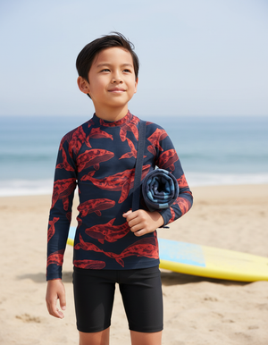 Kids Fiery Red Breeze kids rashguards