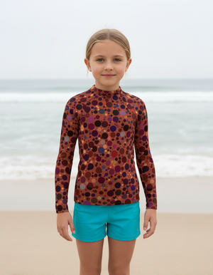 Tea Rose Dapple Kids Rash Guard Kids Rash Guard — Dripper