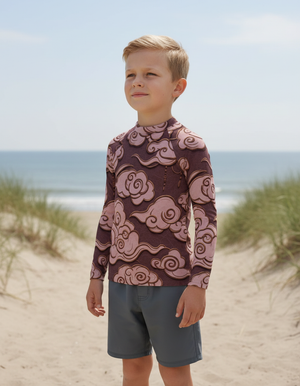 Tea Rose Zephyr Kids Rash Guard Kids Rash Guard — Dripper
