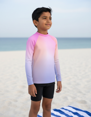 Burnished Lilac Prism Kids Rash Guard Kids Rash Guard — Dripper