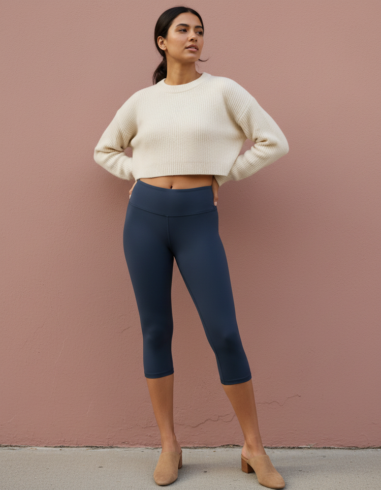 Hale Navy Leggings Capri Leggings — Dripper