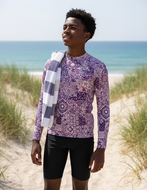 Burnished Lilac Riad Youth Rash Guard Youth Rash Guard — Dripper