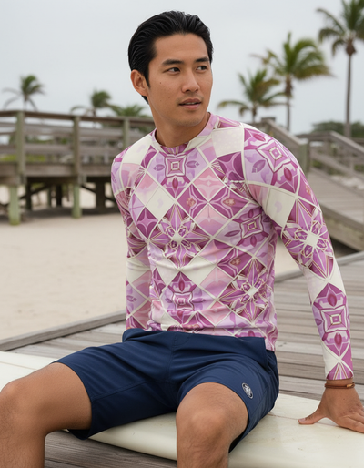Men's Burnished Lilac Poppy rash guard