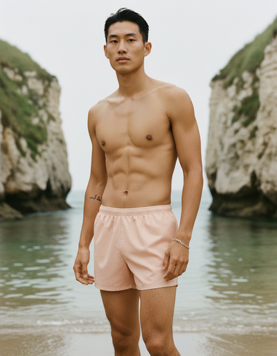 Shell Pink Men's Swim Trunks swim trunks