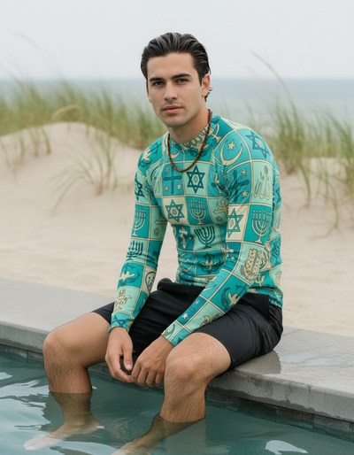 Men's Turquoise Unity rash guard