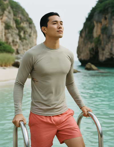 Men's Greige rash guard