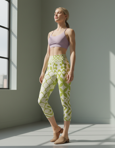Lime Vivid Capri Yoga Leggings capri yoga leggings