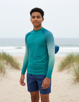 Transformative Teal Prism Youth Rash Guard Youth Rash Guard — Dripper