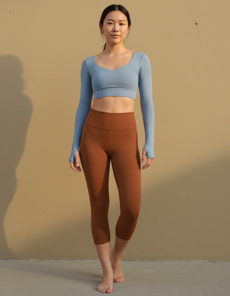 Cinnamon Leggings Capri Yoga Leggings — Dripper