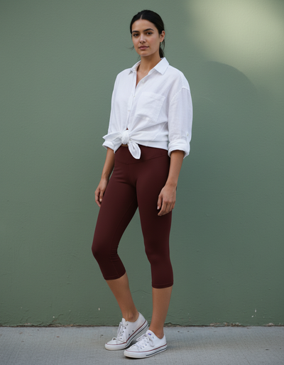 Oxblood Capri Leggings capri leggings