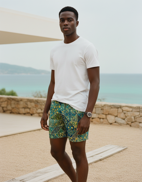Men's Swim Trunks in Lime Riad