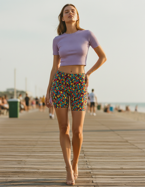 Women's Vibrant Seamless Patterns Short Shorts