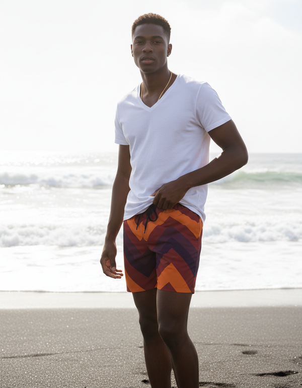 Chevron Collection men's swim trunks