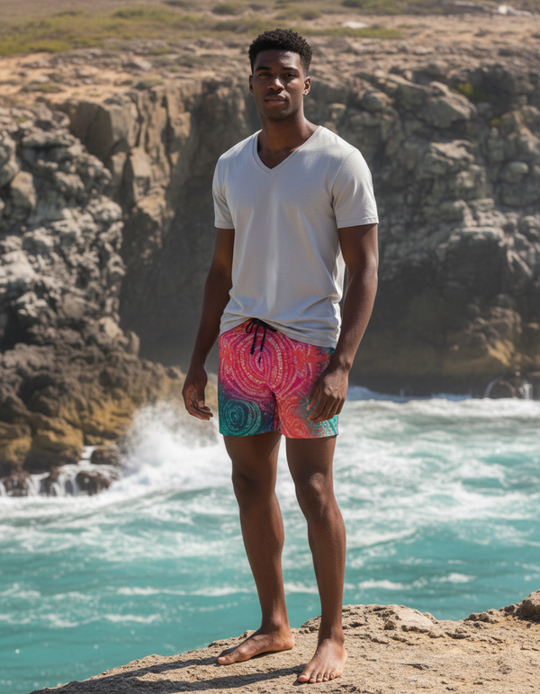 Bandhani Collection men's swim trunks