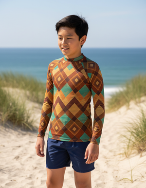 Coffee Bean Horizon Youth Rash Guard Youth Rash Guard — Dripper