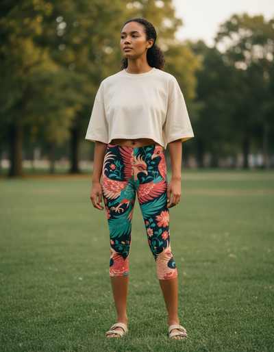 Tea Rose Ember Capri Leggings capri leggings
