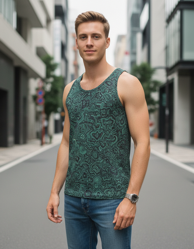 Men's Transformative Teal Zephyr Tank Top tank top