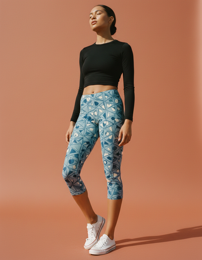 Blue Aura Tsubaki Capri Leggings capri leggings