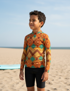 Kids Citrus Orange Horizon kids rashguards
