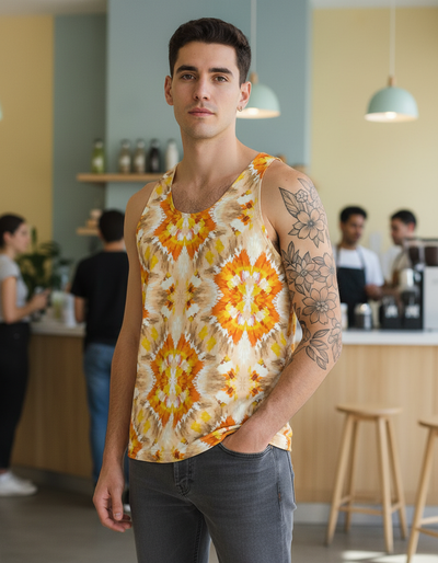 Men's Citrus Orange Sumi Tank Top tank top