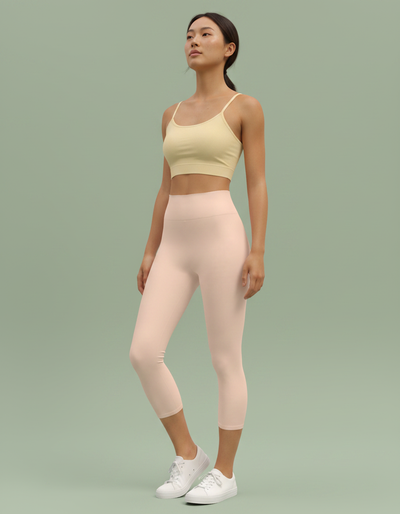 Shell Pink Capri Yoga Leggings capri yoga leggings