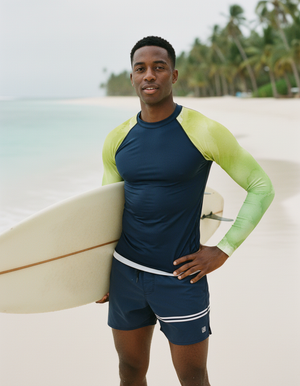 Men's Runway Chartreuse Mosaic men's short-sleeve rashguards