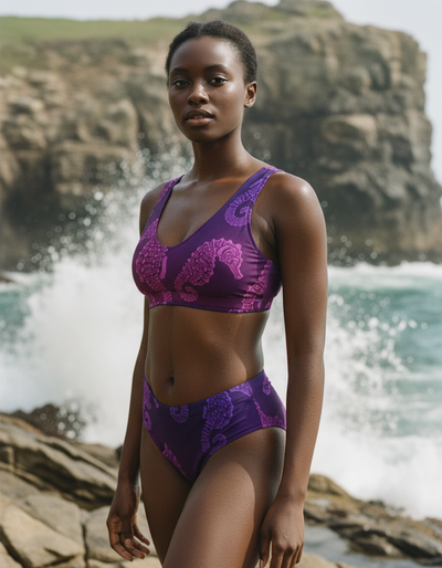 Amaranth Abyss high-waisted bikini