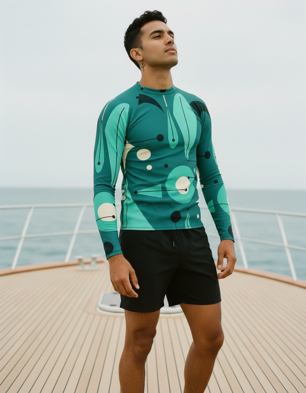Rashguard in Turquoise Echo