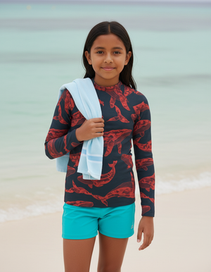 Youth Fiery Red Breeze youth rashguards