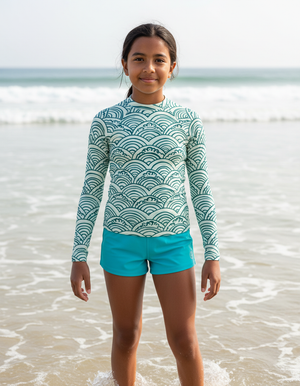 Youth Transformative Teal Aoi youth rashguards